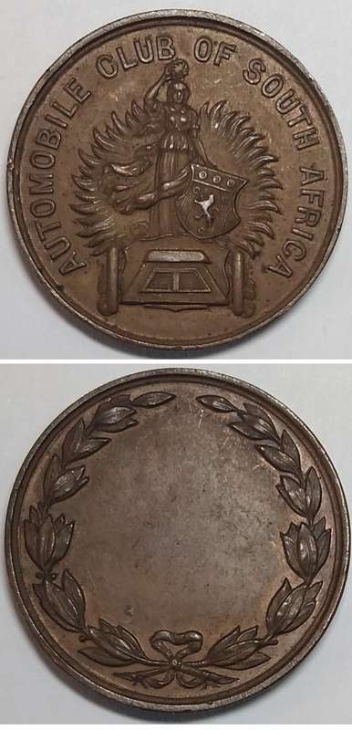 Crazy R1 Start Auction! Vintage Automobile Club of South Africa Bronze Medal (35 mm)
