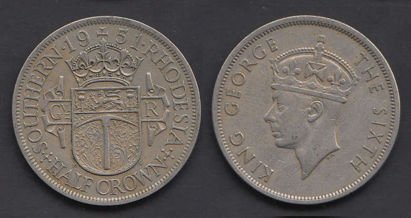 Crazy R1 Start! Southern Rhodesia, Half Crown of 1951
