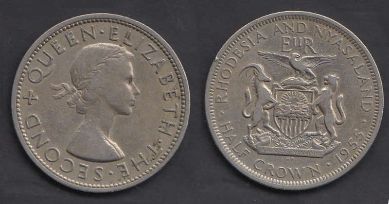Crazy R1 Start! Southern Rhodesia, Half Crown of 1955