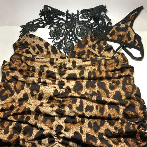 Leopard-print Sexy and Wild Nighty or Nightclub Short Skirt