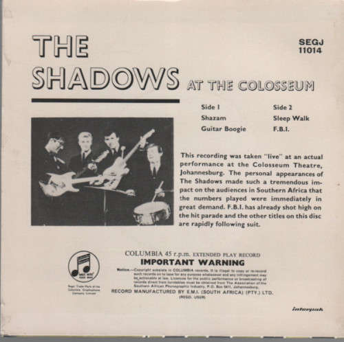 THE SHADOWS At The Colosseum