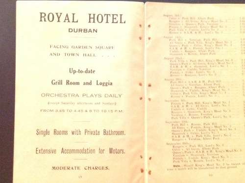 Durban Dist FOOTBALL ASOCIATION OFFICIAL FIXTURE LIST AND YEARBOOK 1925