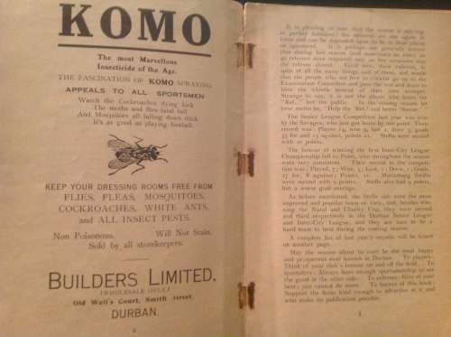 Durban Dist FOOTBALL ASOCIATION OFFICIAL FIXTURE LIST AND YEARBOOK 1925