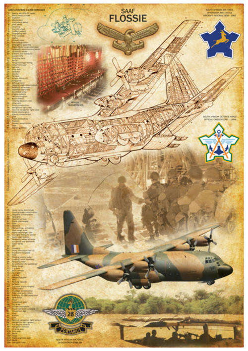 SAAF FLOSSIE Lockheed C-130B Hercules Poster Print