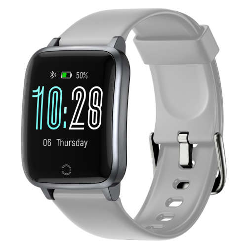 Letsfit - ID205S Smart Watch - Black Case with Grey Band