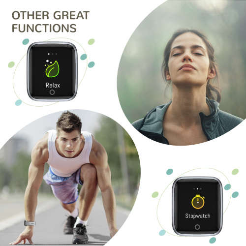 Letsfit - ID205S Smart Watch - Black Case with Grey Band