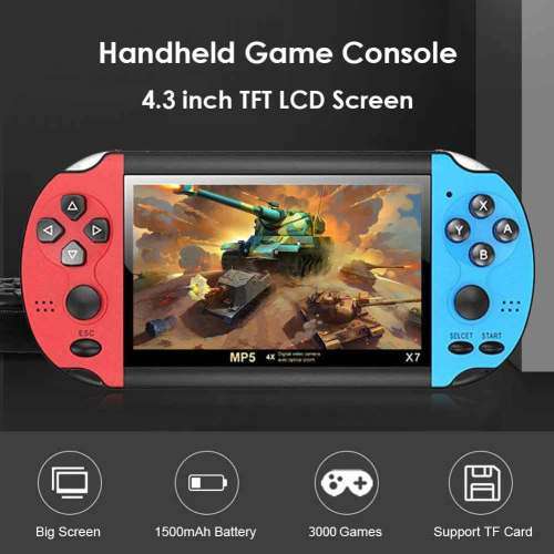 Black Hawk X16 Handheld Video Game Console 6.5 Inch 8G Retro Game  Blue and Red