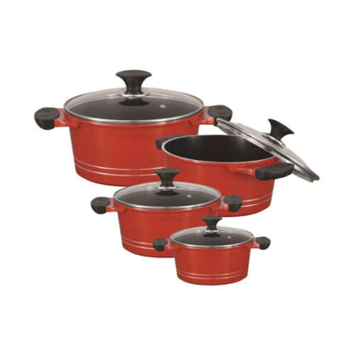 Sonex-die cast pot set 18 piece - Red