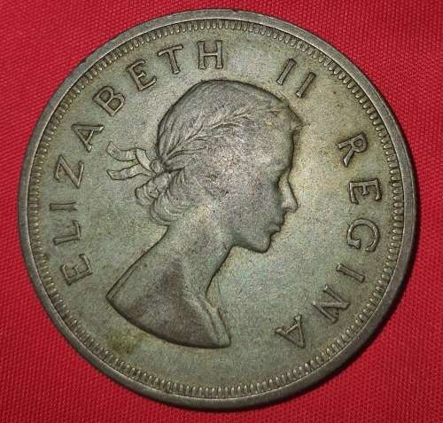 1956 South Africa 5 Shilling Silver Coin