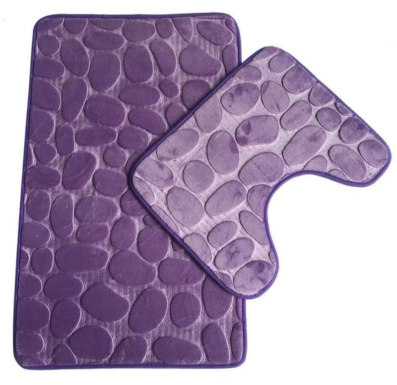 2pc Memory Foam Toilet Set - Purple