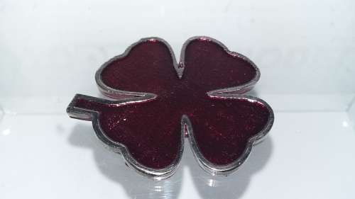 ALFA ROMEO RED METAL BADGE CLOVER LEAF