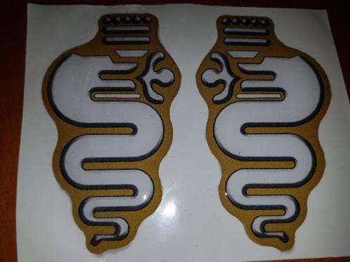 WHITE ALFA ROMEO SERPANT BUBBLE DECAL * FREE SHIPPING IN SA *
