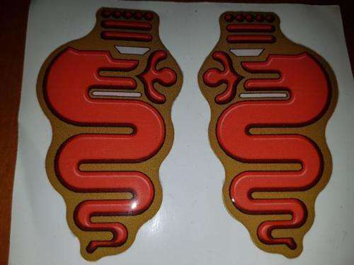 RED ALFA ROMEO SERPANT BUBBLE DECAL * FREE SHIPPING IN SA *