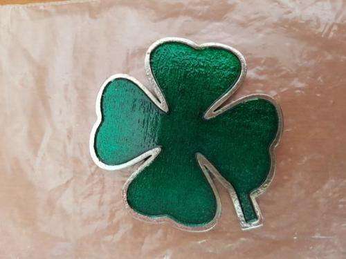 ALFA ROMEO GREEN METAL BADGE CLOVER LEAF