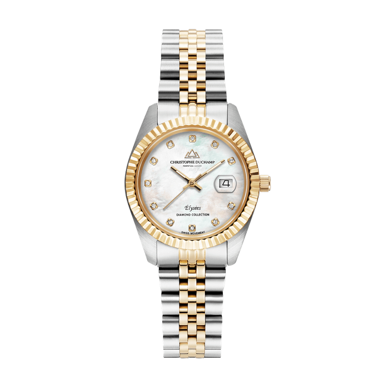 Christophe Duchamp Ladies Élysées Watch (Silver & Gold/Pearl)