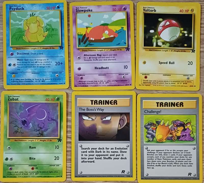 POKEMON Team Rocket Trading Cards (Price per card)