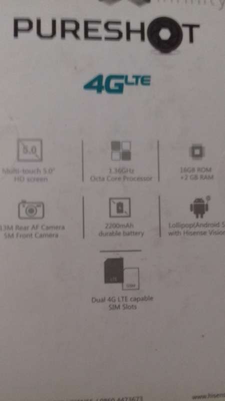 Hisense infinity H7 Pureshot lte 4G