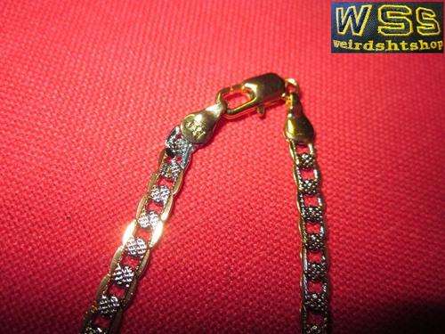 2 tone 9ct Gold and silver plated chain - fine link
