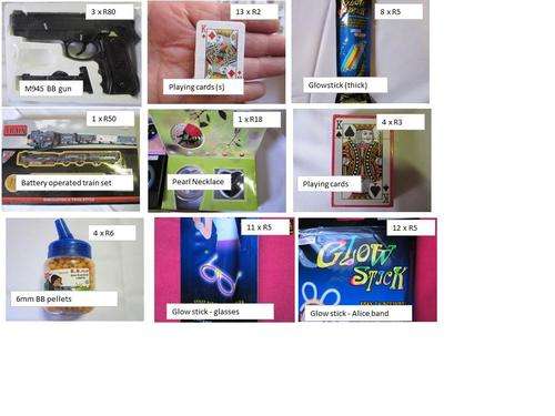 !!!!Special - BB guns/Glow in the Dark/Cards/train sets - Bulk sale!!!!!!BELOW COST!!!! - 82 items