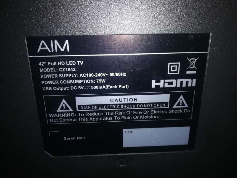 BRAND NEW AIM CZ1842 full HD LED 42 inch flatscreen TV 2 x usb 3 x hdmi inputs