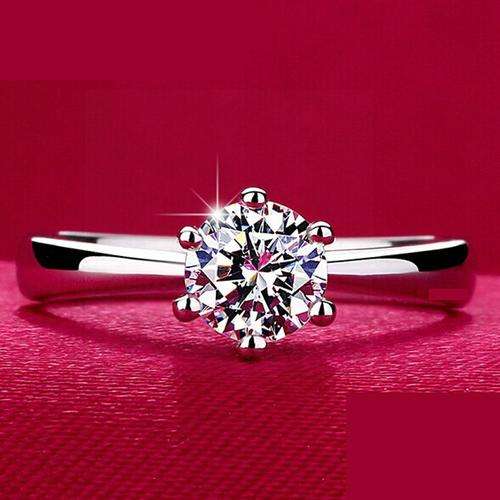 Beautiful Round Brilliant Cut Wedding Engagement Ring !!! Crystal Clear, Bright, Super Faceting!