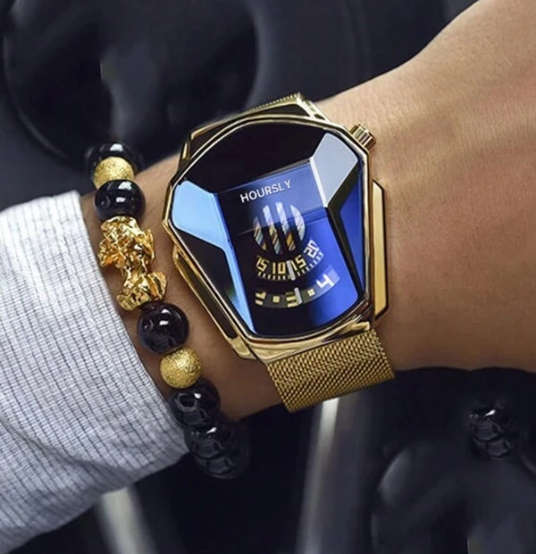 Fashionable Creative Big Dial Quartz Watch + Bracelet Set 2pcs/set