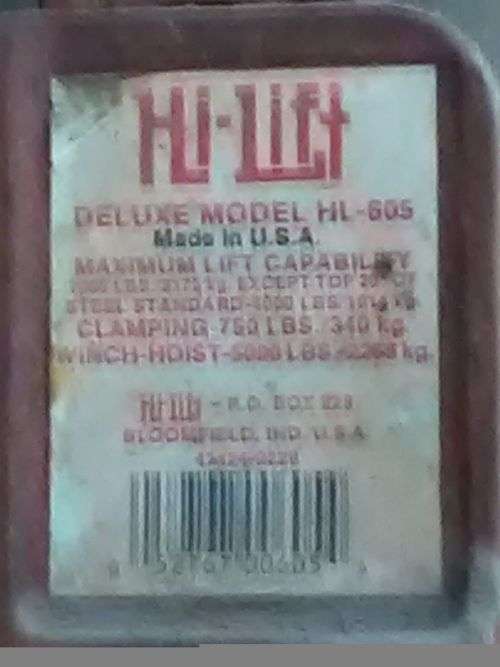 HI LIFT JACK MODEL HL-605