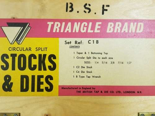 NEW OLD STOCK BRITISH MADE BSF TAP AND DIE SET