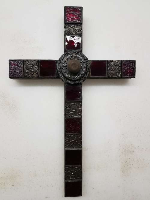 LARGE CRUCIFIX WITH GLASS TILES