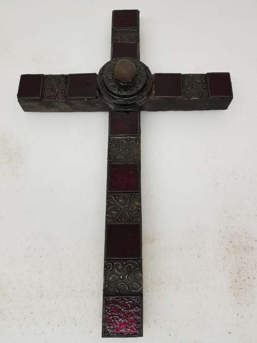 LARGE CRUCIFIX WITH GLASS TILES