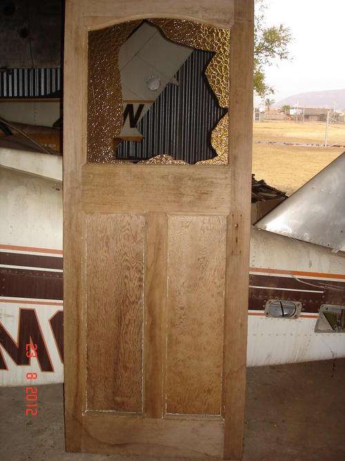 ANTIQUE SOLID OREGON GLASS TOP FRONT DOOR