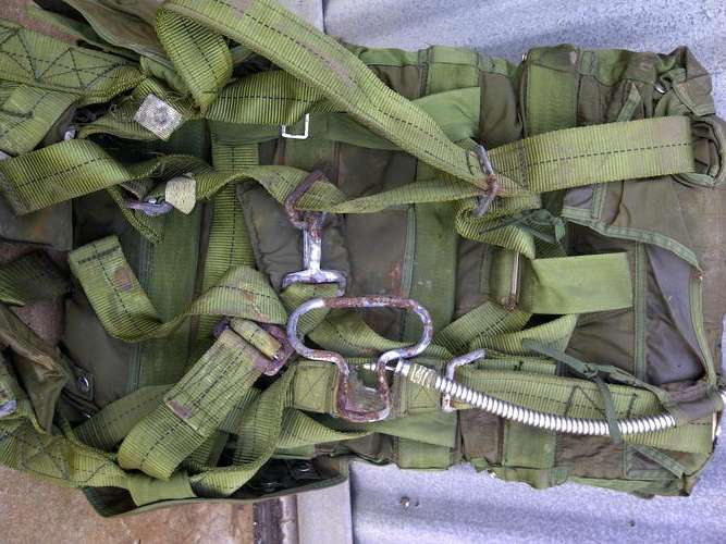 EX SAAF BACK TYPE PARACHUTE- DAMAGED- LAST ONE!!