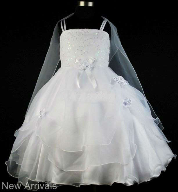 White evening dress 5-6y