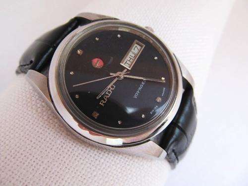 CLASSIC RADO VOYAGER MENS THICK LUGS AUTO SS SPANISH DAY DATE WATCH