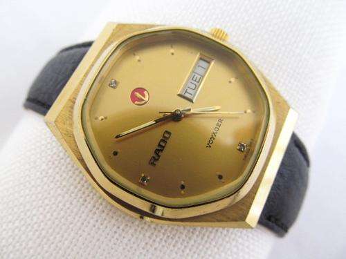 RARE RADO VOYAGER GOLD DIAL MENS AUTOMATIC DAY DATE WATCH**MAKE ME AN OFFER**