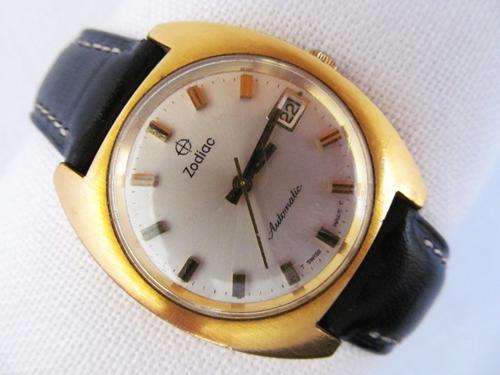 VINTAGE ZODIAC GOLD PLAQUE AUTOMATIC MENS WATCH