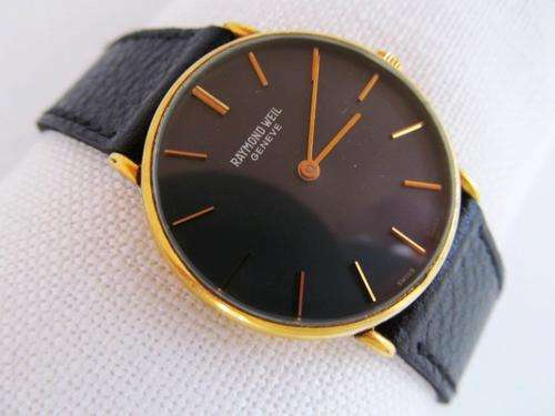 Vintage Raymond Weil Geneve 18Kt Gold Plated Hand Wind Mens Watch