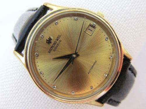 RAYMOND WEIL GENEVE DATE GOLD PLATED 18kt AUTOMATIC MENS WATCH
