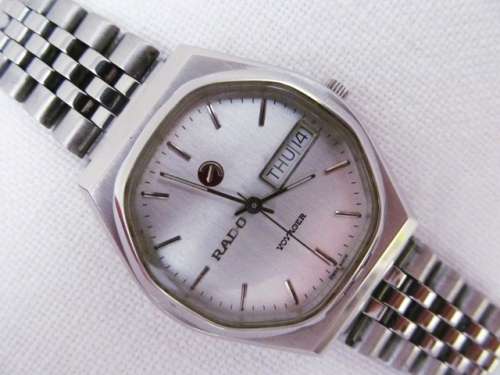 Vintage Rado Voyager Automatic Stainless Steel Mens Watch