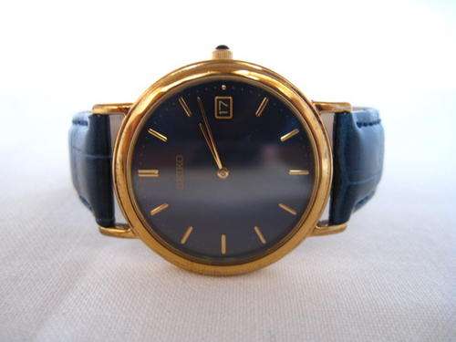 SEIKO DATE QUARTZ MEN'S WATCH 7N49-0050, BLUE
