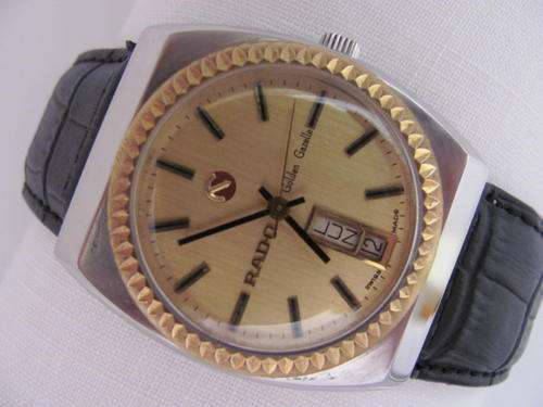 RARE RADO GOLDEN GAZELLE MENS GOLD SS FLUTED WATCH