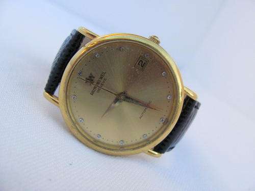 VINTAGE RAYMOND WEIL GENEVE 18KGP DATE AUTO MENS WATCH