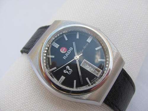 COLLECTORS RADO SILVER HORSE BOTTOM DAY DATE WATCH