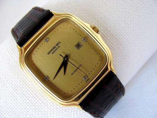RAYMOND WEIL GENEVE 18K AUTOMATIC MENS  SQAURE DIAL WATCH