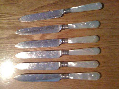 Mappin & Webb Mother of pearls fruit set - knives
