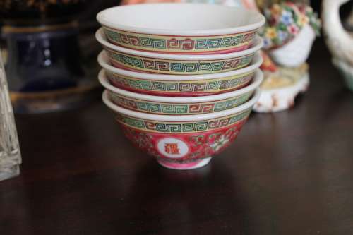 5xbeautiful chinese bowls/cups