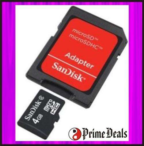SANDISK MicroSD 4Gb Memory Card with an Adapter - EXPAND YOUR MEMORY - 100% Original Product!!!