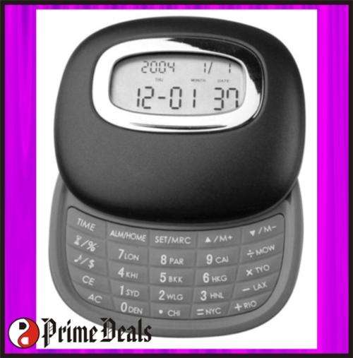 SLIDING CALENDER CALCULATOR WITH WORLD TIME & ALARM CLOCK - Very Useful Gadget!!! WOW!!!
