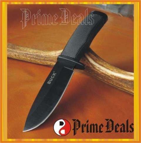 2 to Go! BUCK 768 FIXED BLADE KNIFE - Non-Slip Rubber Handle - Nylon Sheath - GREAT KNIFE!!
