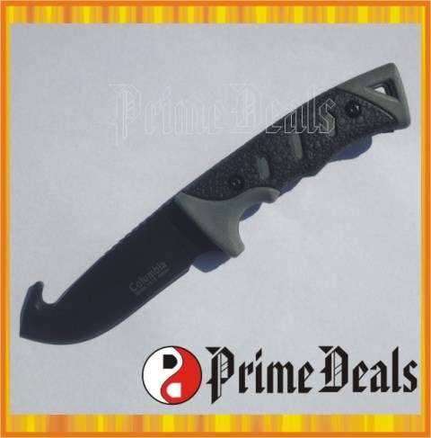 COLUMBIA 1516 METOLIUS GUTHOOK FIXED BLADE KNIFE - Non-Slip Handle - SKINNING BLADE!!